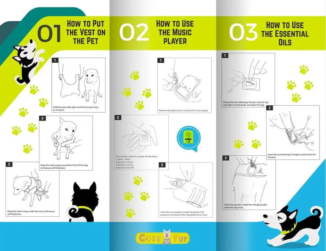 3-in-1 Dog Anxiety Vest with Music & Aromatherapy Calming Coat XXS–XXL