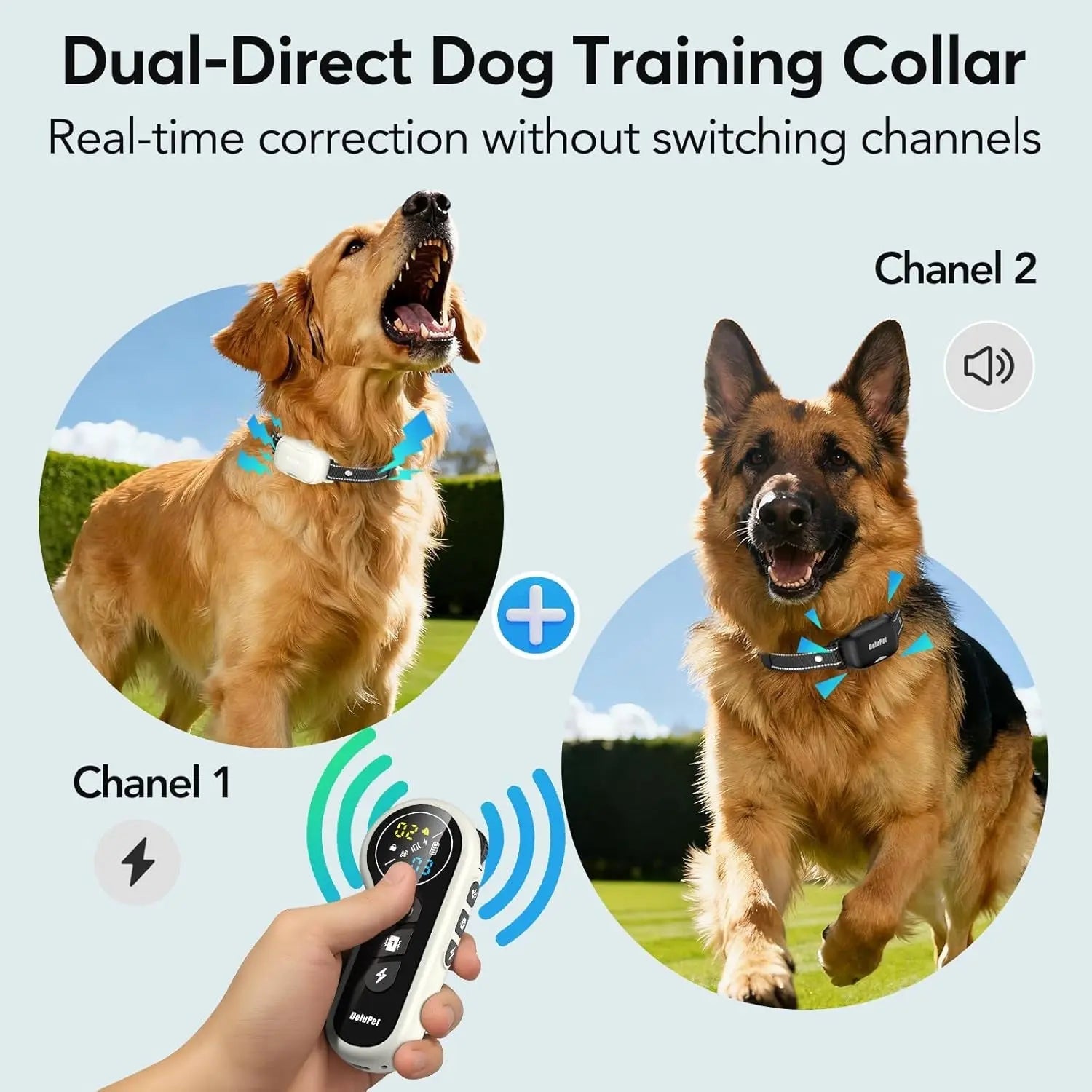 Dog Training Collar with Remote for 2 Dogs, 4500ft Range, Rechargeable