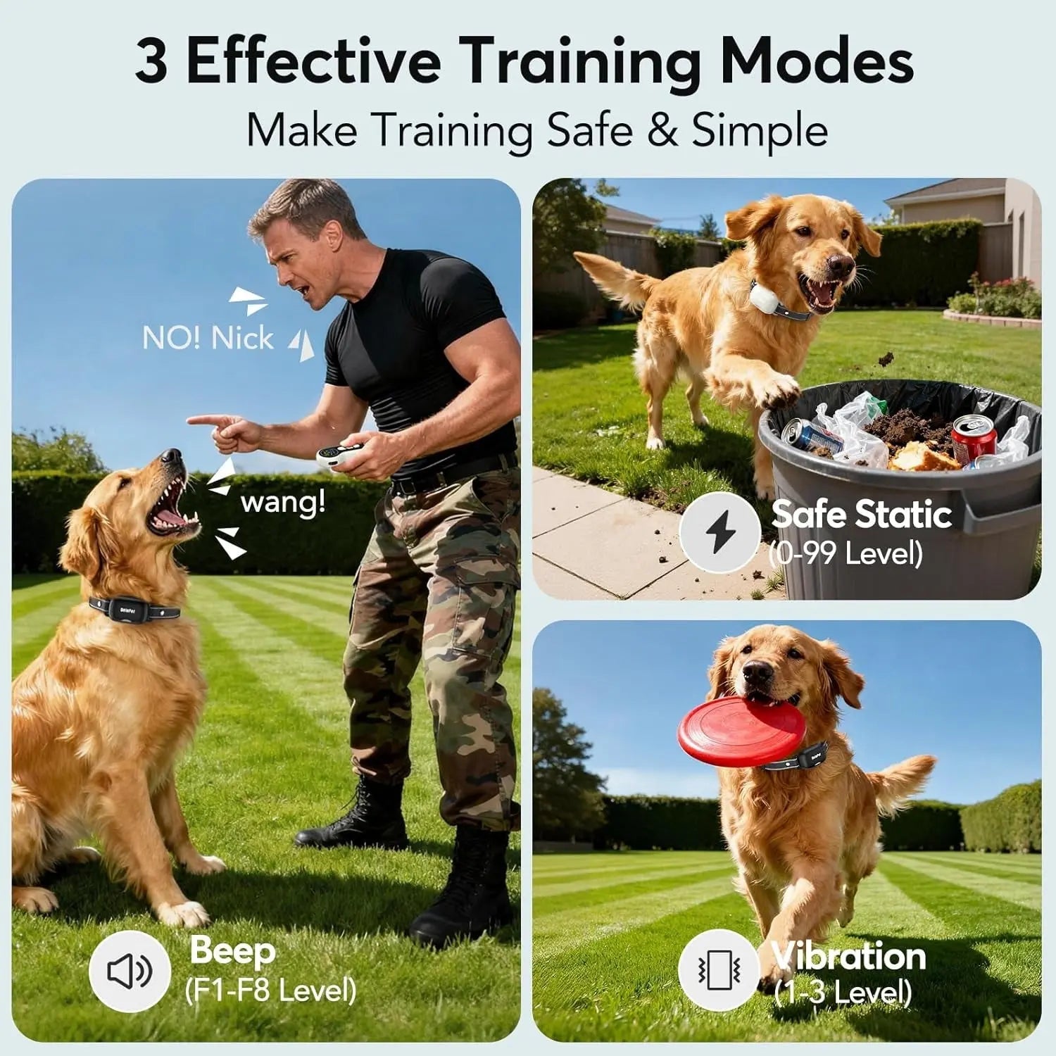 Dog Training Collar with Remote for 2 Dogs, 4500ft Range, Rechargeable