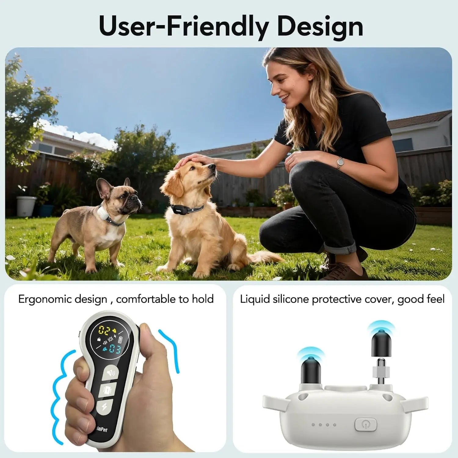 Dog Training Collar with Remote for 2 Dogs, 4500ft Range, Rechargeable