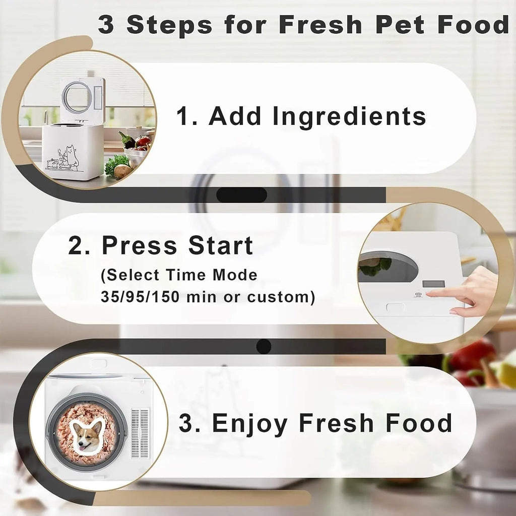 Pet Fresh Food Maker 5 in 1 Dog Cat Food Cooker Chopper 2.5L Smart Maker